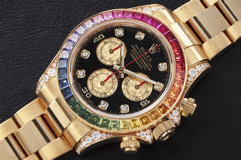 rolex watch with a multi color